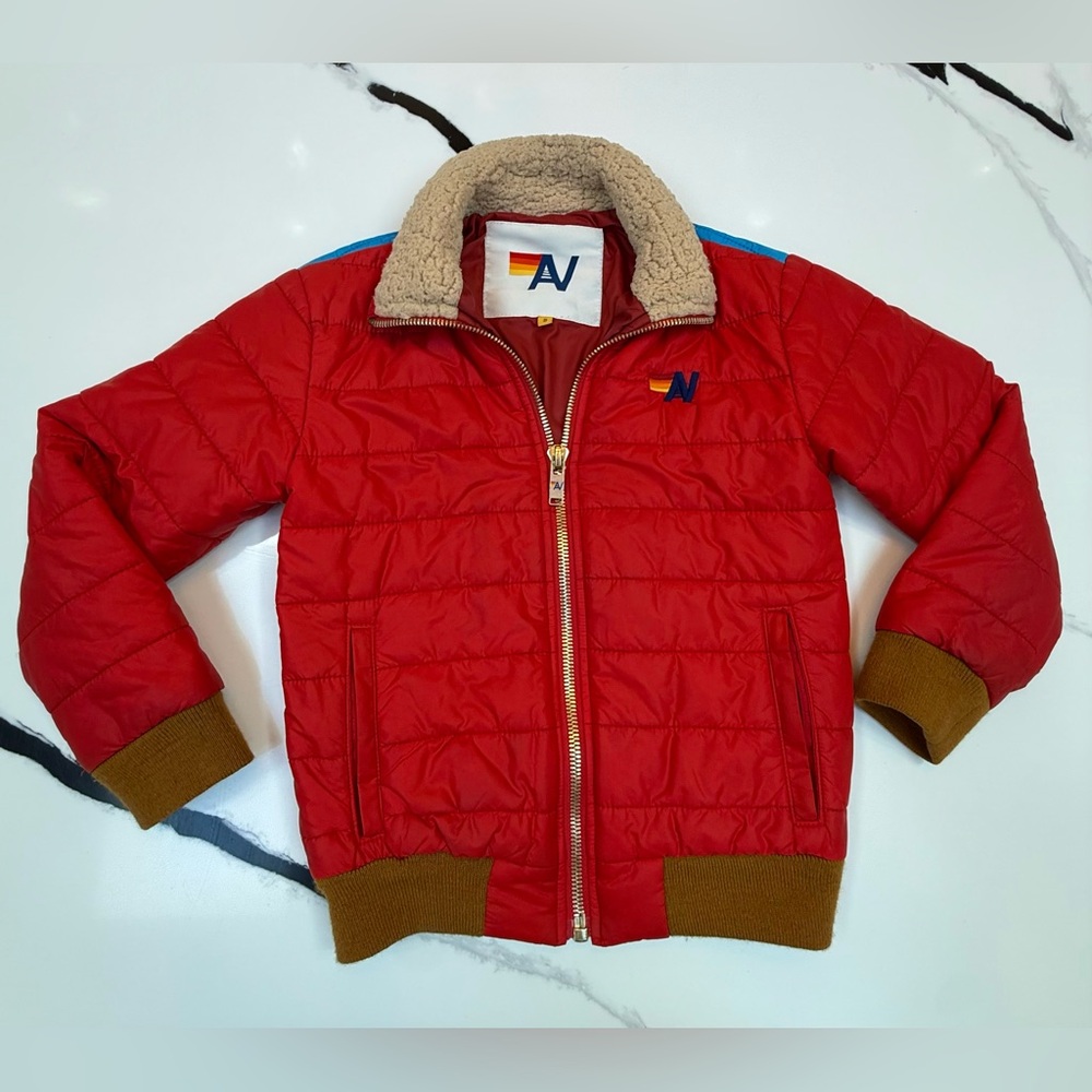 Aviator Nation - Kids All Seasons Red Quilted Jacket - Size 8